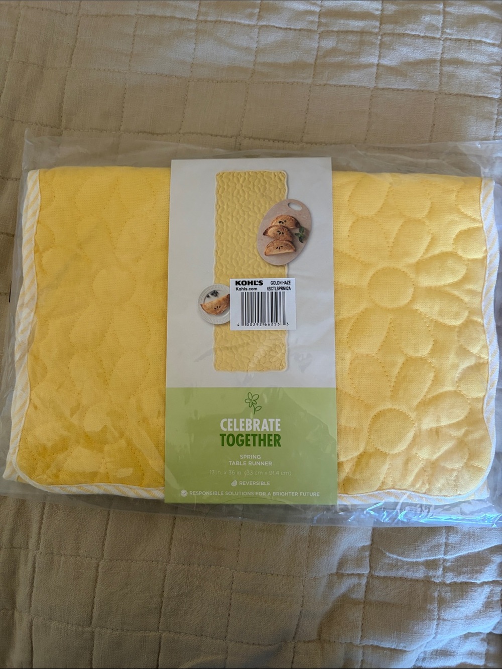 Celebrate Together Yellow Quilted Table Runner by Kohl's